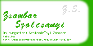 zsombor szolcsanyi business card